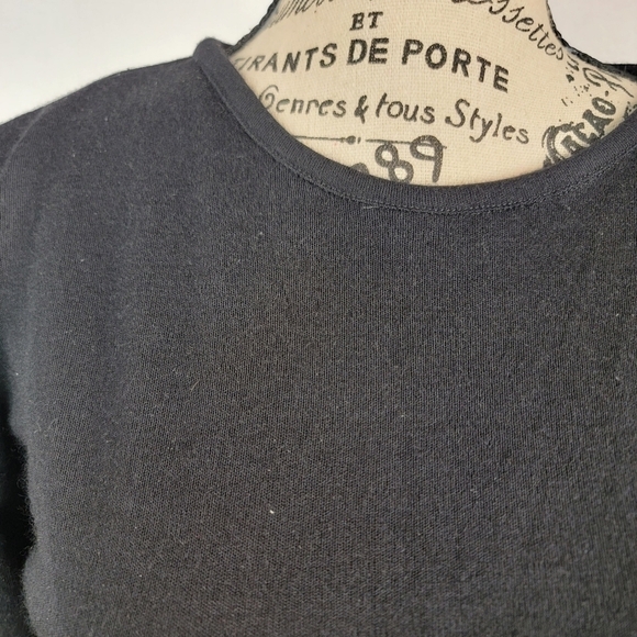 Cynthia Rose Sz L Sweatshirt Silk Cashmere Long Sleeve Embellished Cuffs - Picture 4 of 7